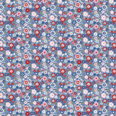 Hip Hip Hooray Liberty Dark Blue Hooray Yardage by Lori Woods for Poppie Cotton Fabrics