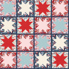 Hip Hip Hooray Liberty Star Quilt Hooray Yardage by Lori Woods for Poppie Cotton Fabrics