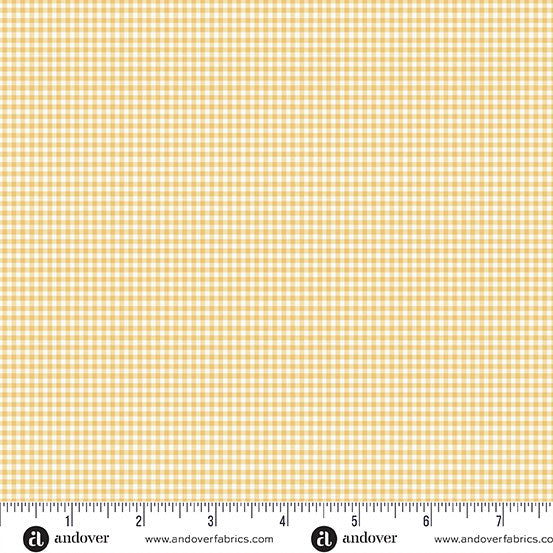 Little Ones Yellow Gingham Yardage by Makower UK for Andover Fabrics