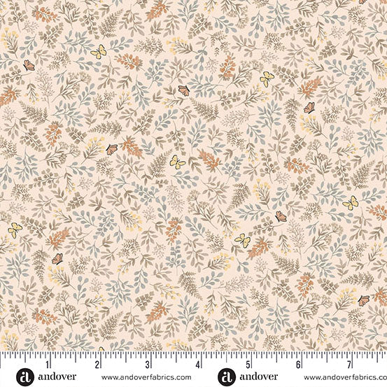 Little Ones Coral Foliage Yardage by Makower UK for Andover Fabrics