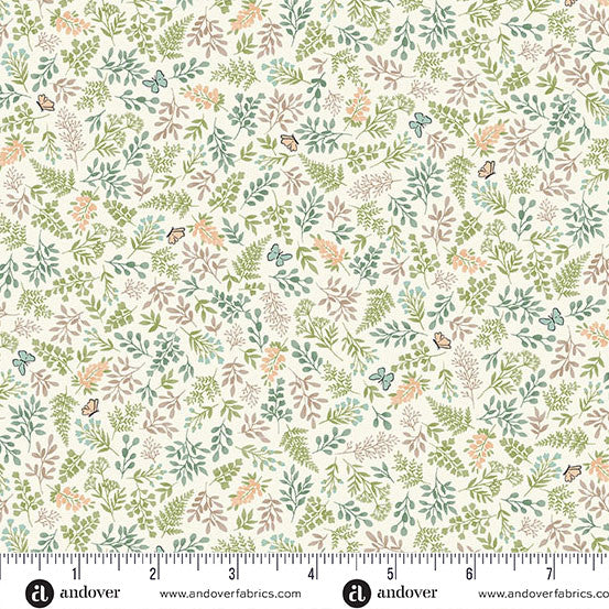 Little Ones Cream Foliage Yardage by Makower UK for Andover Fabrics