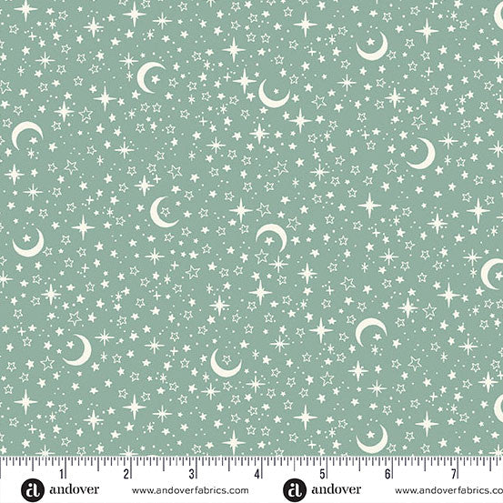 Little Ones Teal Stars Yardage by Makower UK for Andover Fabrics