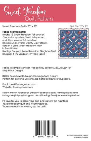 Sweet Freedom Quilt Pattern by Beverly McCullough