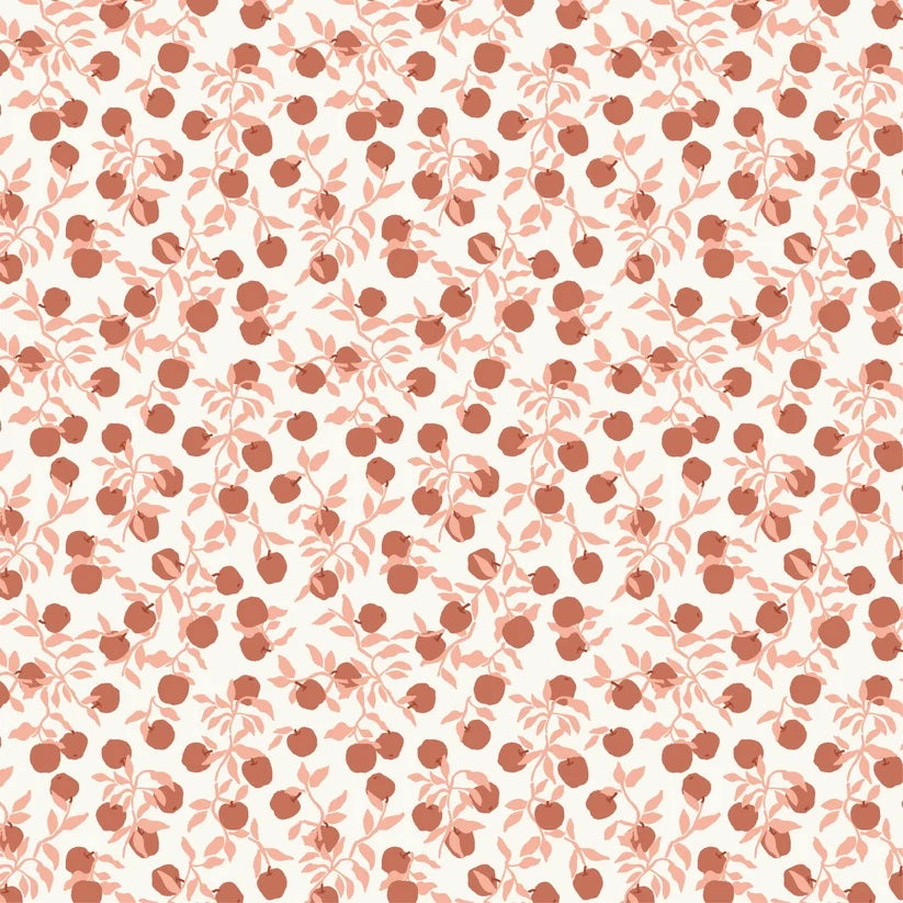Primrose & Parsley Natural Apples Yardage by Michal Marko for Poppie Cotton Fabrics