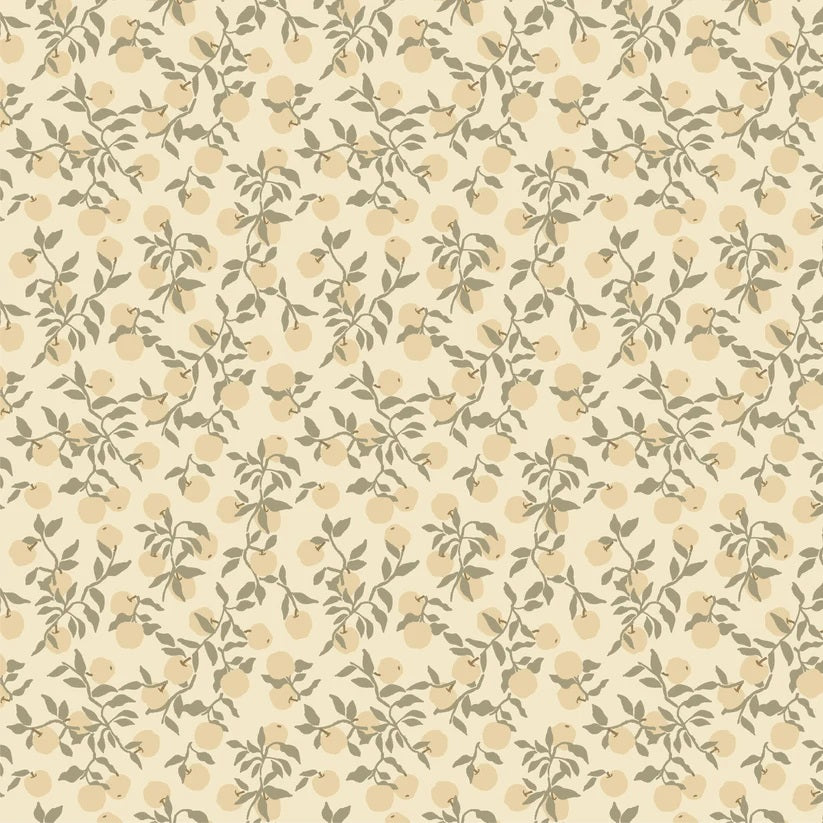 Primrose & Parsley Light Sage Apples Yardage by Michal Marko for Poppie Cotton Fabrics