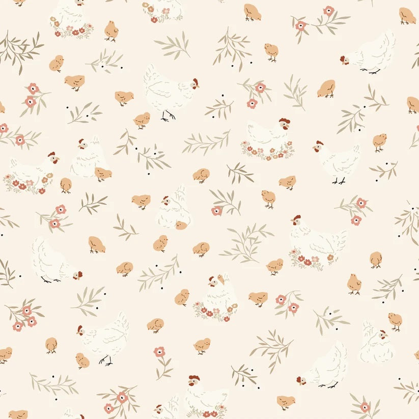 Primrose & Parsley Beige Nesting Yardage by Michal Marko for Poppie Cotton Fabrics