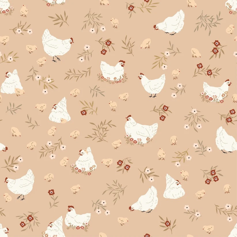 Primrose & Parsley Caramel Nesting Yardage by Michal Marko for Poppie Cotton Fabrics