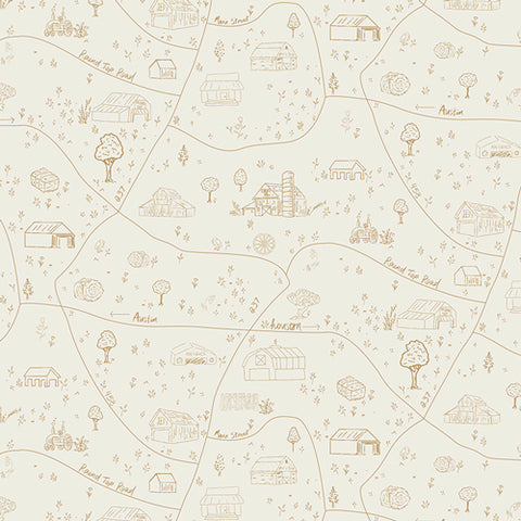 Road to Round Top Village Lane Yardage by Elizabeth Chappell for Art Gallery Fabrics