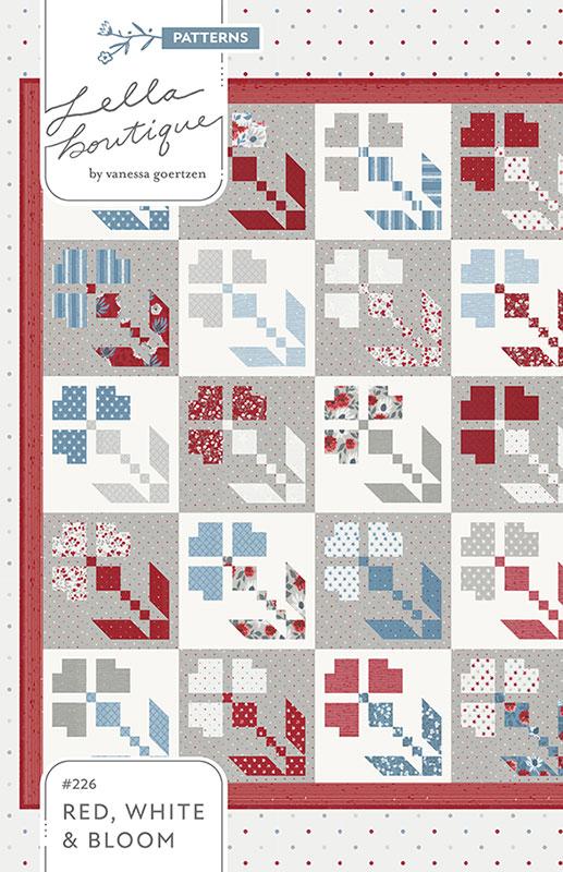 Red, White, & Bloom Quilt Pattern by Lella Boutique