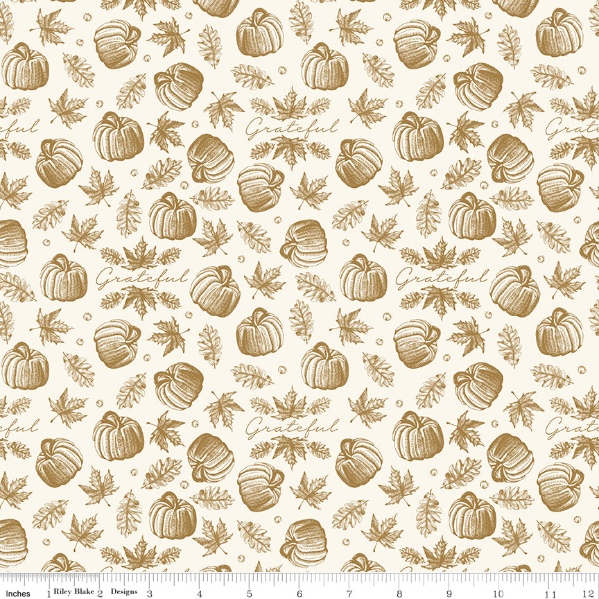 Shades Of Autumn Cream Icons Sparkle Yardage by My Mind's Eye for Riley Blake Designs