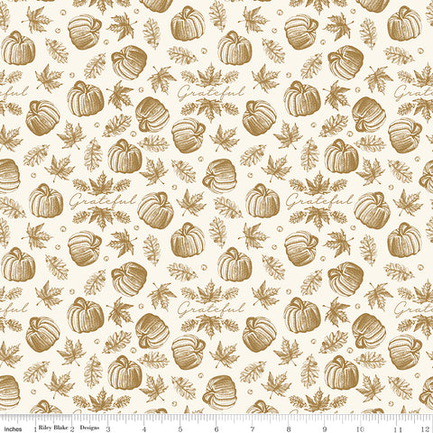 Shades Of Autumn Cream Icons Sparkle Yardage by My Mind's Eye for Riley Blake Designs