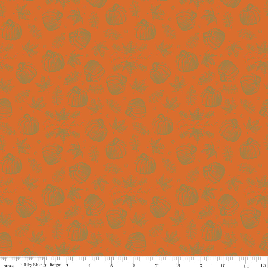 Shades Of Autumn Orange Icons Sparkle Yardage by My Mind's Eye for Riley Blake Designs