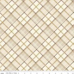 Shades Of Autumn Cream Plaid Sparkle Yardage by My Mind's Eye for Riley Blake Designs