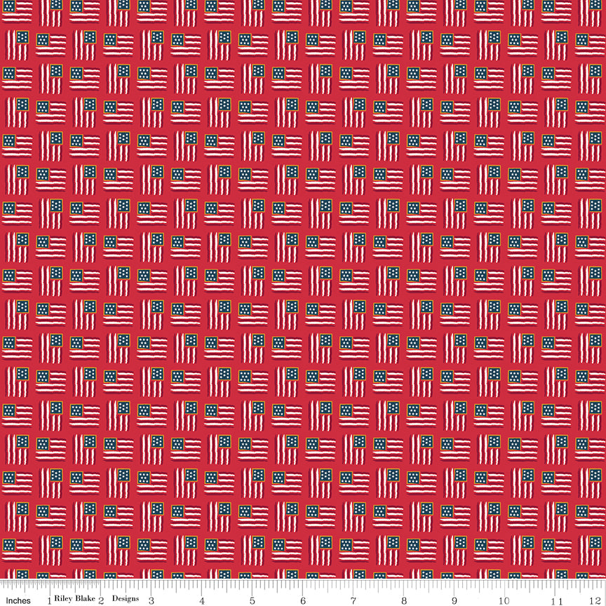 Sweet Freedom Red Flags Yardage by Beverly McCullough for Riley Blake Designs