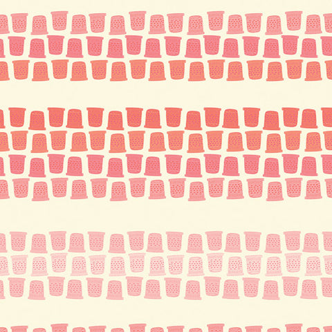 Sew Obsessed Coral Thimble Lane Yardage by AGF Studio for Art Gallery Fabrics