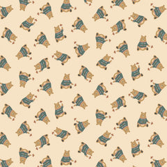 Alphabet City Almond Bear Minimum Yardage by Dear Stella for Benartex