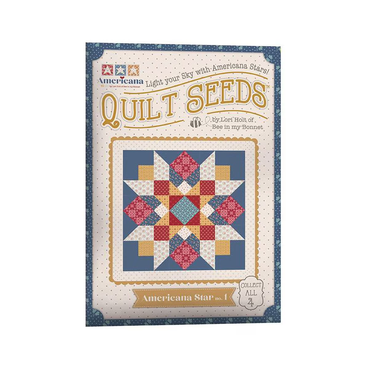 Americana Stars No. 1 Quilt Seeds Pattern by Lori Holt of Bee in my Bonnet