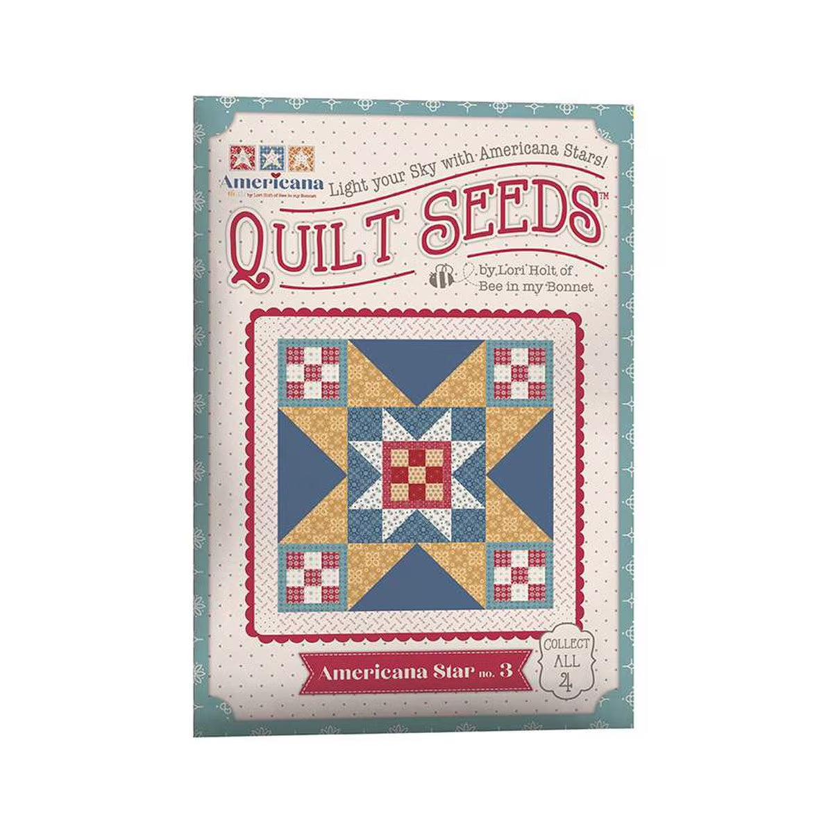 Americana Stars No. 3 Quilt Seeds Pattern by Lori Holt of Bee in my Bonnet