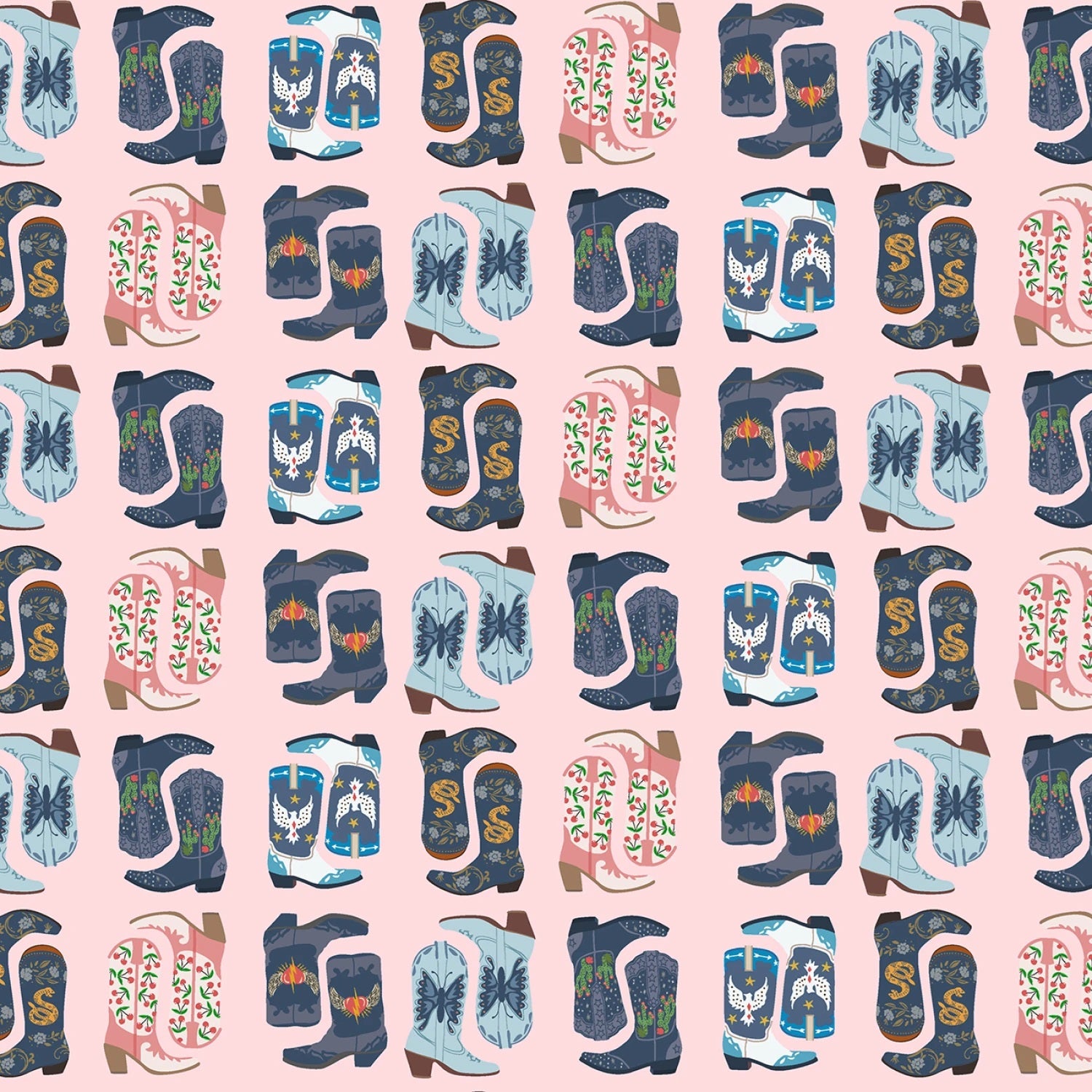 Shimmer Blush Dancing Boots Yardage by Dear Stella for Benartex