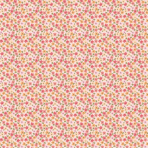 Prairie Sisters Homestead Pink School Frock Yardage by Lori Woods for Poppie Cotton Fabrics