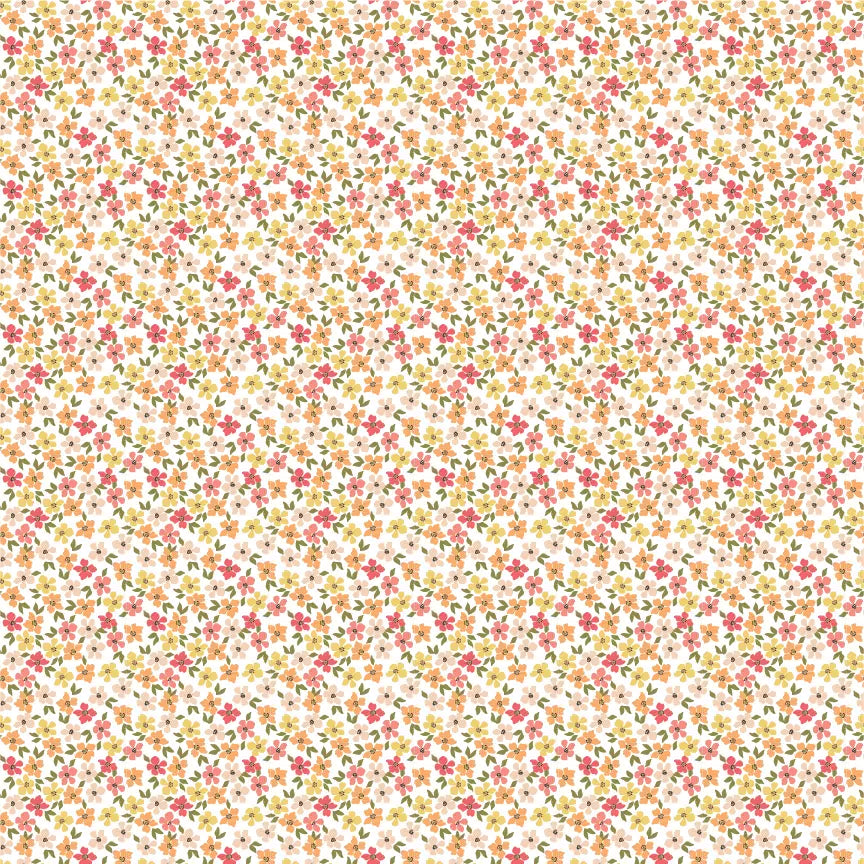 Prairie Sisters Homestead White School Frock Yardage by Lori Woods for Poppie Cotton Fabrics