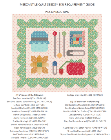 Mercantile Pin & Pincushions Quilt Seeds Pattern by Lori Holt of Bee in my Bonnet