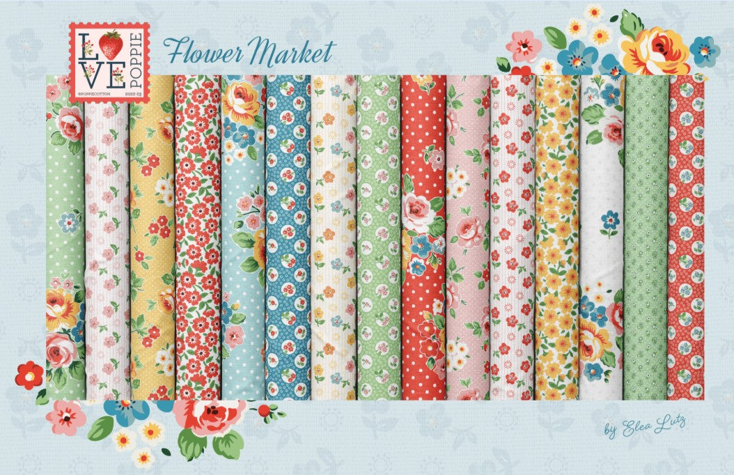 Flower Market 2.5" Strips by Elea Lutz for Poppie Cotton Fabrics