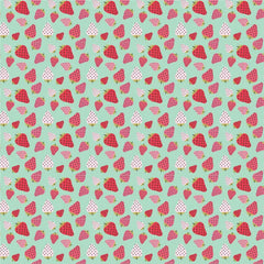 Prairie Sisters Homestead Mint Strawberry Patch Yardage by Lori Woods for Poppie Cotton Fabrics