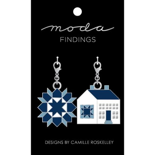 Quilt Star/Home Zipper Pull or Sewing Charm by Camille Roskelley
