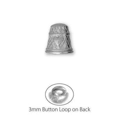 Thimble Sterling Silver Coated Button