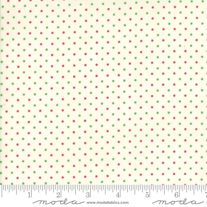 Essential Dots White Red/Green Yardage by Moda Fabrics