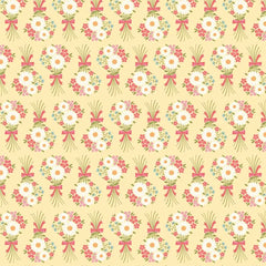 Prairie Sisters Homestead Yellow Flower Bouquet Yardage by Lori Woods for Poppie Cotton Fabrics