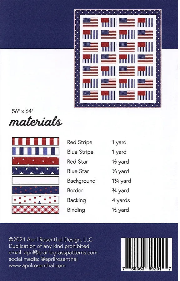 American Made Quilt Pattern by Prairie Grass Patterns