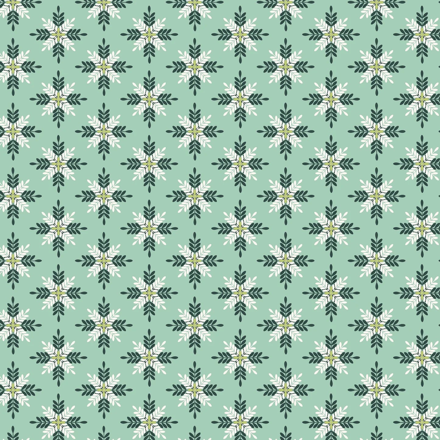 Prairie Christmas Teal A New Star Tree Yardage by Amanda Grace for Poppie Cotton Fabrics