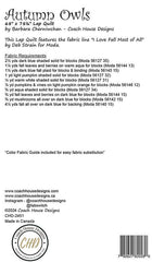 Autumn Owls Quilt Pattern by Coach House Designs