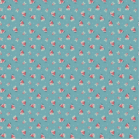 Frost And Flurry Blue Berries & Bells Yardage by Sheri McCulley for Poppie Cotton Fabrics