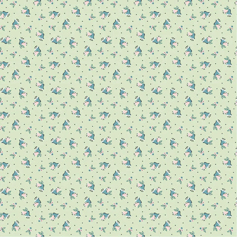 Frost And Flurry Mint Berries & Bells Yardage by Sheri McCulley for Poppie Cotton Fabrics