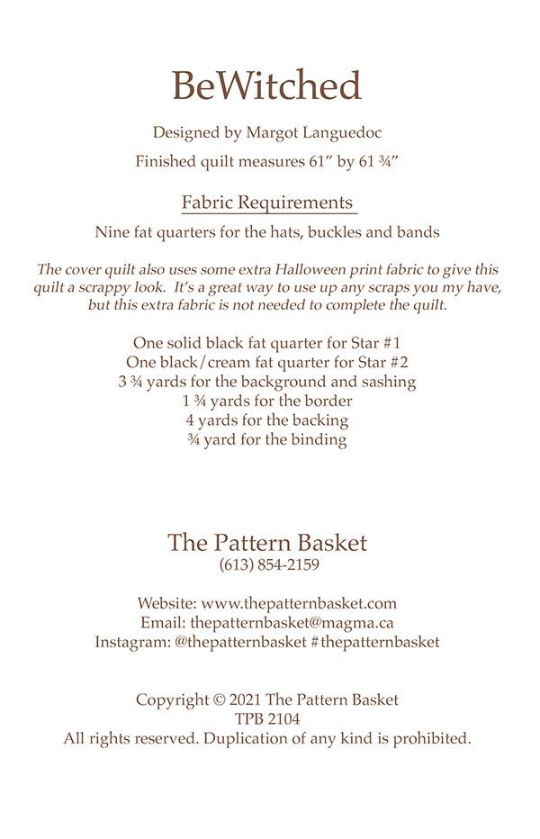 BeWitched Quilt Pattern by The Pattern Basket