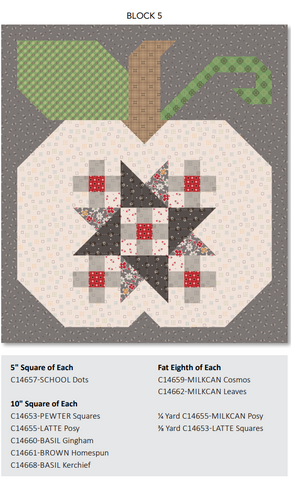 Autumn Quilt Seeds Pumpkin #5 Pattern by Lori Holt of Bee in my Bonnet