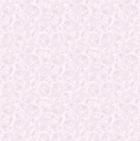 Blooms and Berries Purple Soft Lavender Yardage by Lori Woods for Poppie Cotton Fabrics