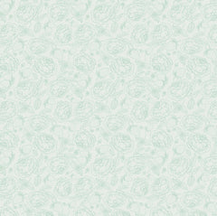 Blooms and Berries Light Green Spearmint Yardage by Lori Woods for Poppie Cotton Fabrics