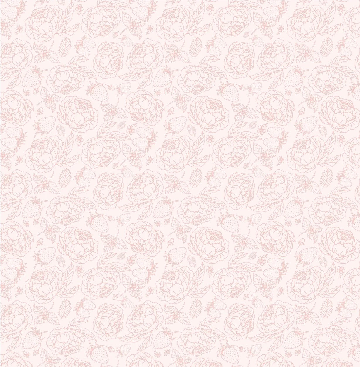 Blooms and Berries Pink Sweet Berry Yardage by Lori Woods for Poppie Cotton Fabrics
