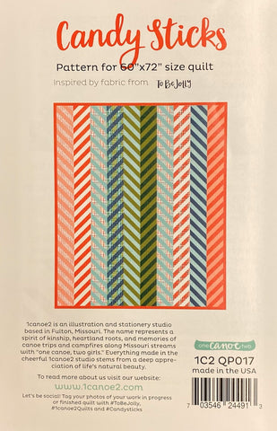 Candy Sticks Quilt Pattern by One Canoe Two