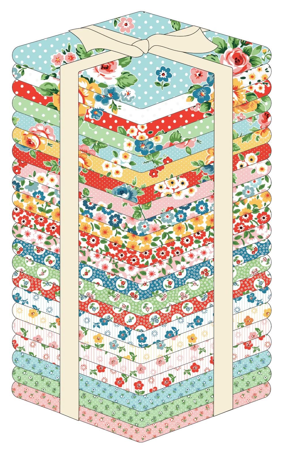 Flower Market Fat Quarter Bundle by Elea Lutz for Poppie Cotton Fabrics