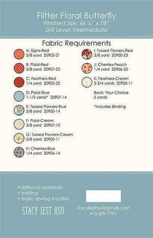 Flitter Floral Butterfly Quilt Pattern by Stacy Iest Hsu