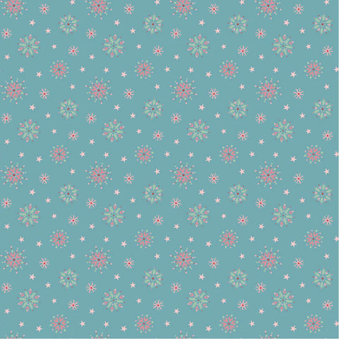 Frost And Flurry Blue Flurry Flakes Yardage by Sheri McCulley for Poppie Cotton Fabrics