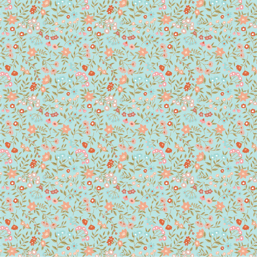 Promise Me Blue From My Heart Yardage by Michal Marko for Poppie Cotton Fabrics