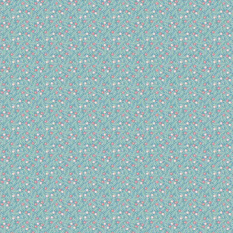 Frost And Flurry Blue Frosted Berries Yardage by Sheri McCulley for Poppie Cotton Fabrics