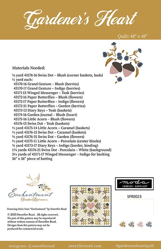 Gardener's Heart Quilt Pattern by Sweetfire Road