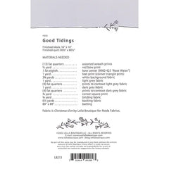 Good Tidings Quilt Pattern by Lella Boutique